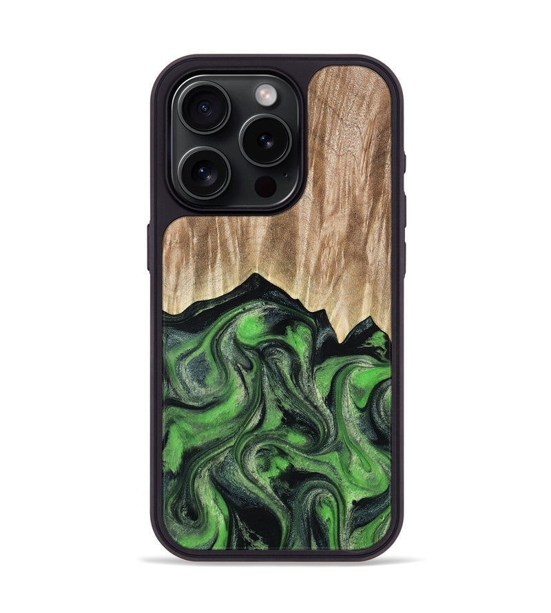 iPhone 15 Pro Wood Phone Case - Avery (Green, 802368)