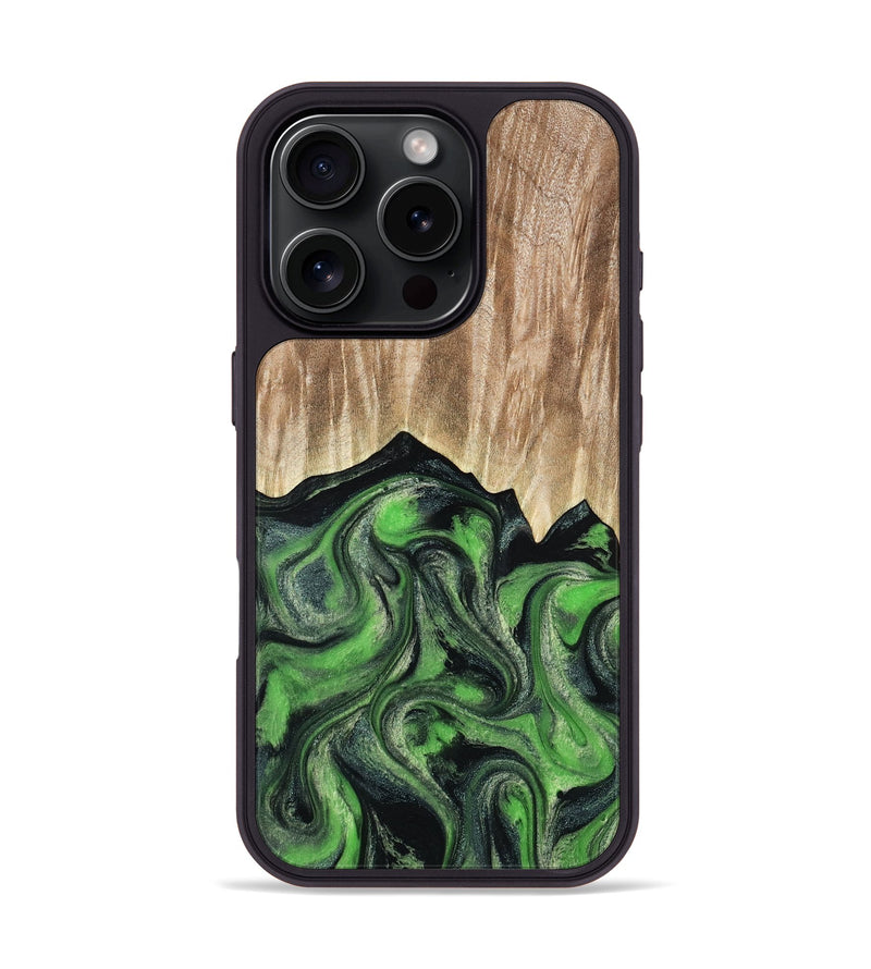 iPhone 16 Pro Wood Phone Case - Avery (Green, 802368)