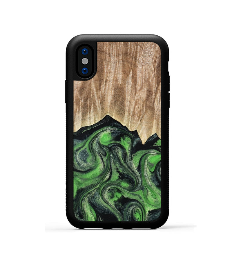 iPhone Xs Wood Phone Case - Avery (Green, 802368)