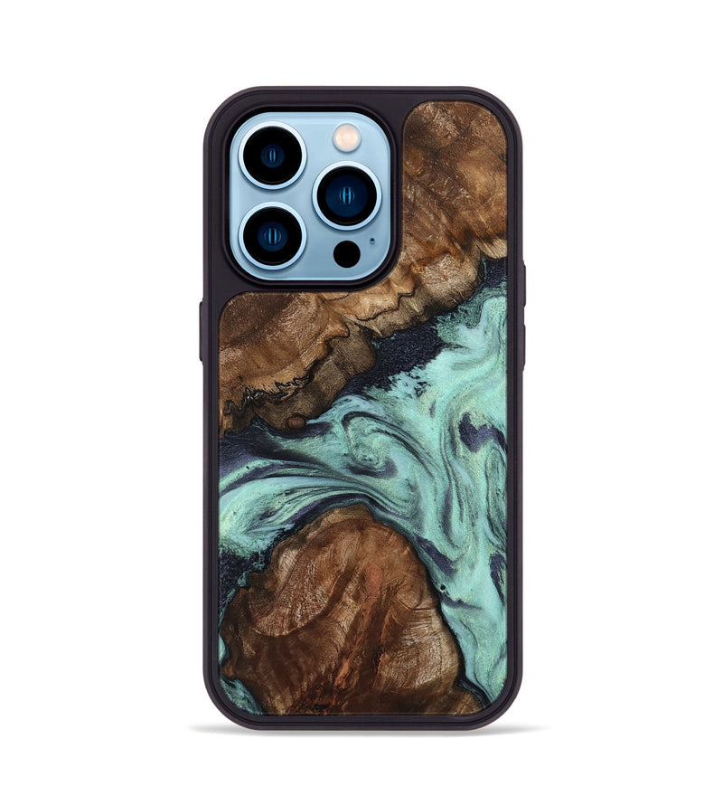 iPhone 14 Pro Wood Phone Case - Marion (Green, 802370)