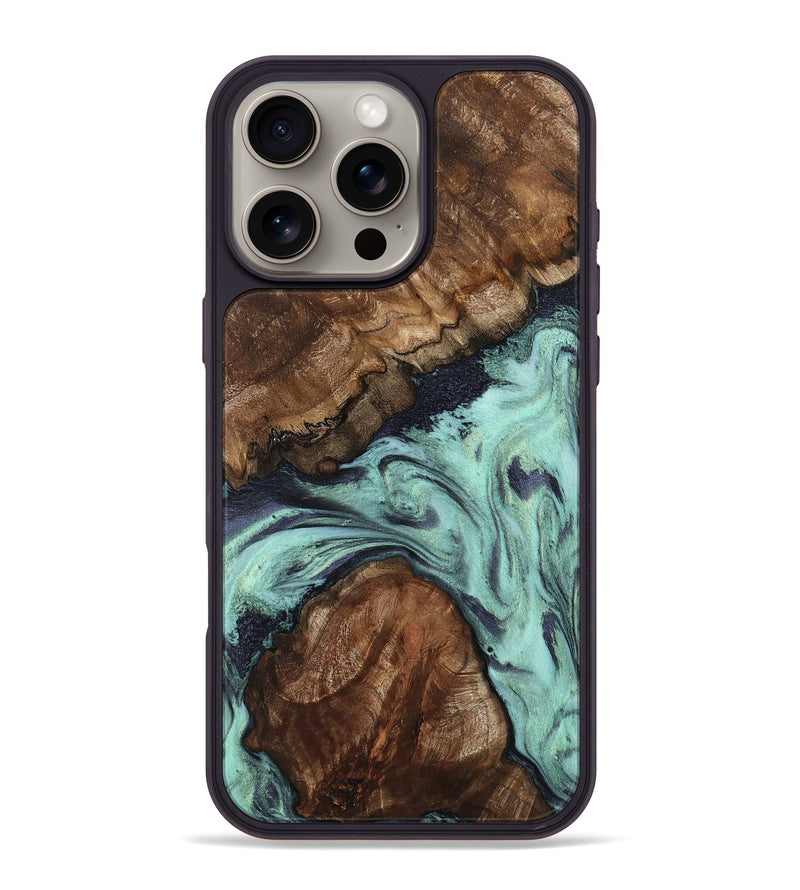 iPhone 16 Pro Max Wood Phone Case - Marion (Green, 802370)