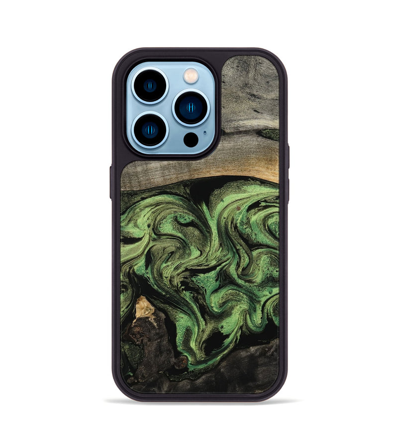 iPhone 14 Pro Wood Phone Case - Rylan (Green, 802371)
