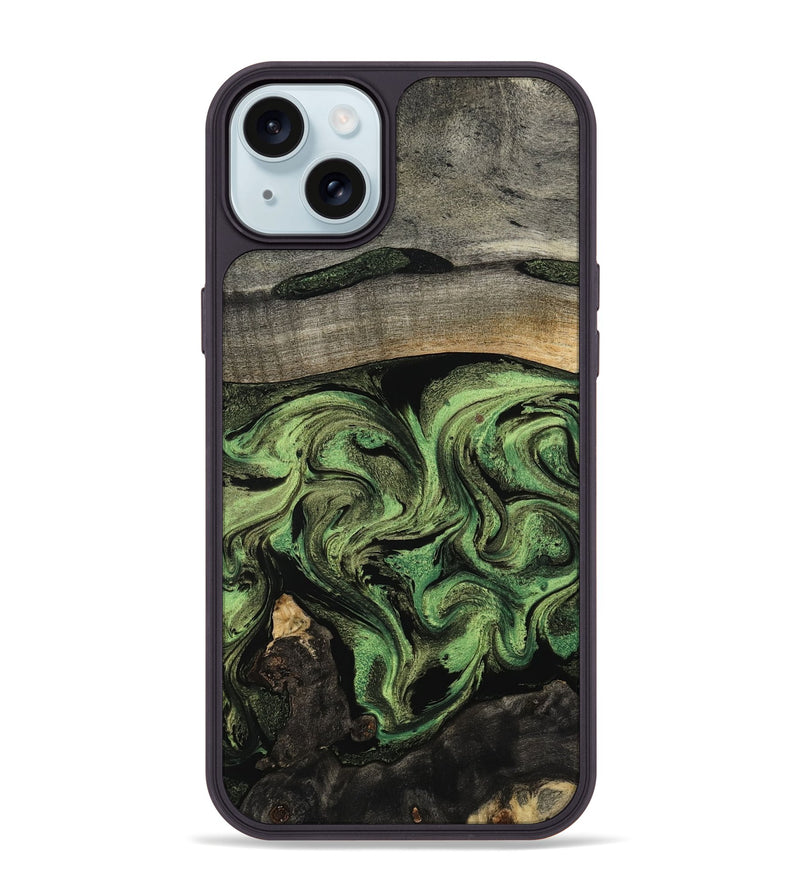 iPhone 15 Plus Wood Phone Case - Rylan (Green, 802371)