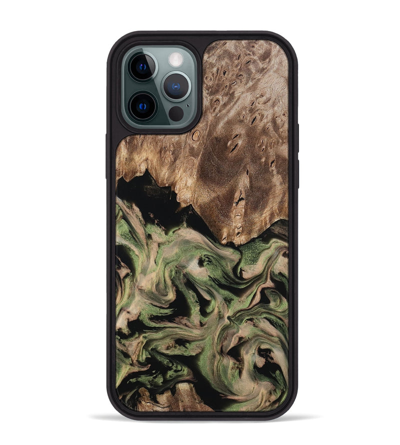 iPhone 12 Pro Max Wood Phone Case - Ora (Green, 802372)