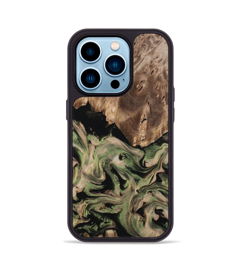 iPhone 14 Pro Wood Phone Case - Ora (Green, 802372)