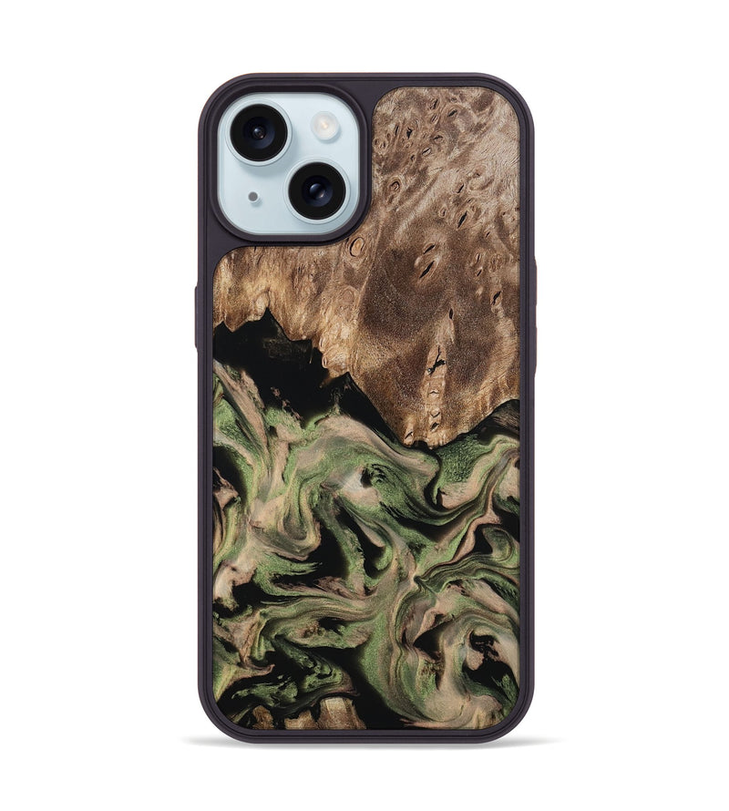 iPhone 15 Wood Phone Case - Ora (Green, 802372)