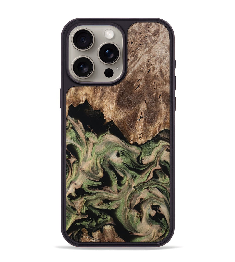 iPhone 15 Pro Max Wood Phone Case - Ora (Green, 802372)