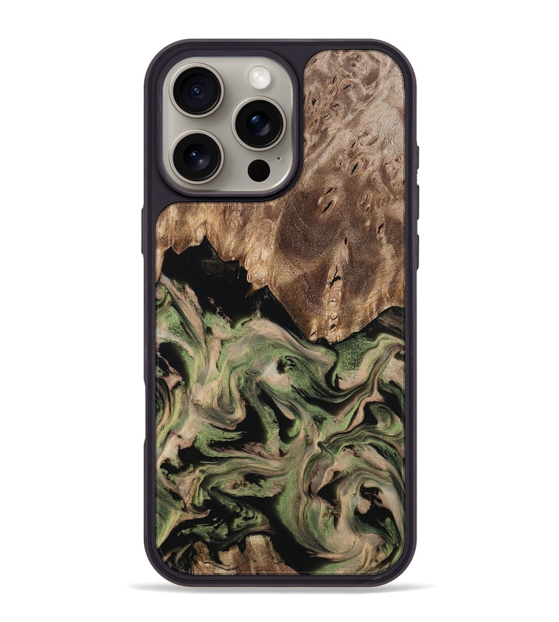 iPhone 16 Pro Max Wood Phone Case - Ora (Green, 802372)