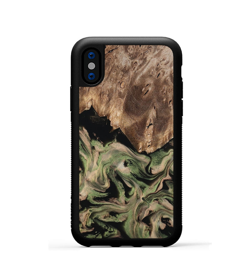iPhone Xs Wood Phone Case - Ora (Green, 802372)