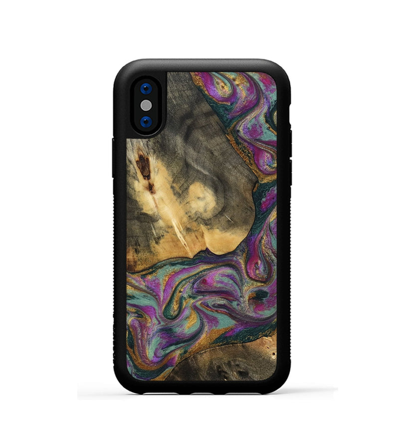 iPhone Xs Wood Phone Case - Joesph (Green, 802374)