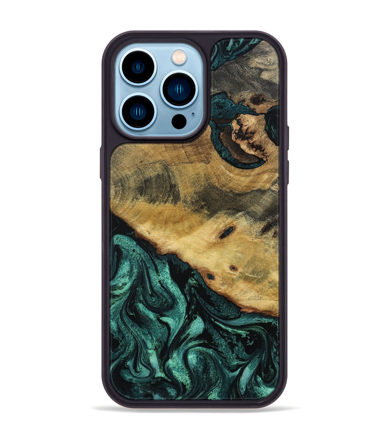 iPhone 14 Pro Max Wood Phone Case - Gavyn (Green, 802375)
