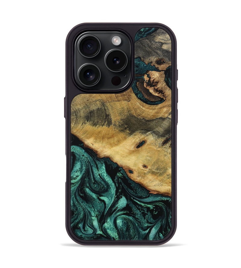 iPhone 16 Pro Wood Phone Case - Gavyn (Green, 802375)