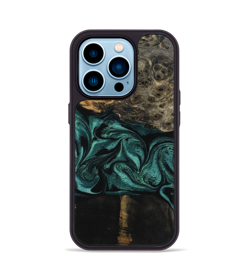 iPhone 14 Pro Wood Phone Case - Jalisa (Green, 802376)