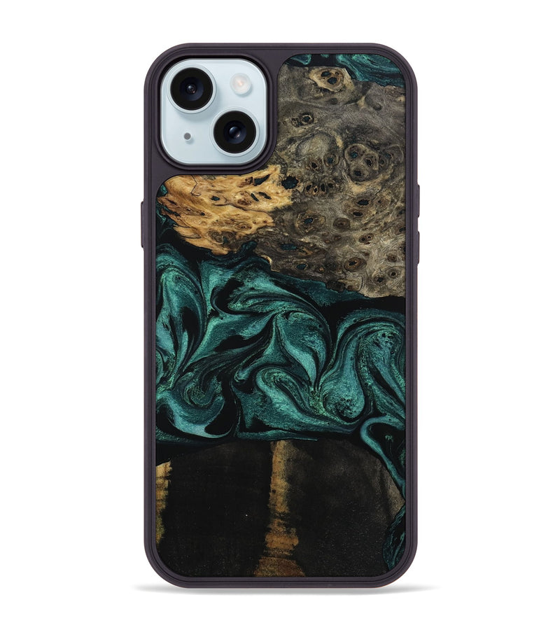 iPhone 15 Plus Wood Phone Case - Jalisa (Green, 802376)