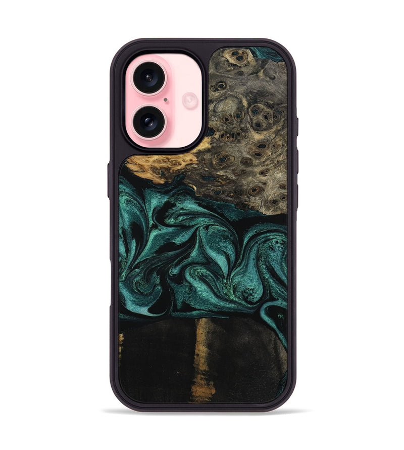 iPhone 16 Wood Phone Case - Jalisa (Green, 802376)