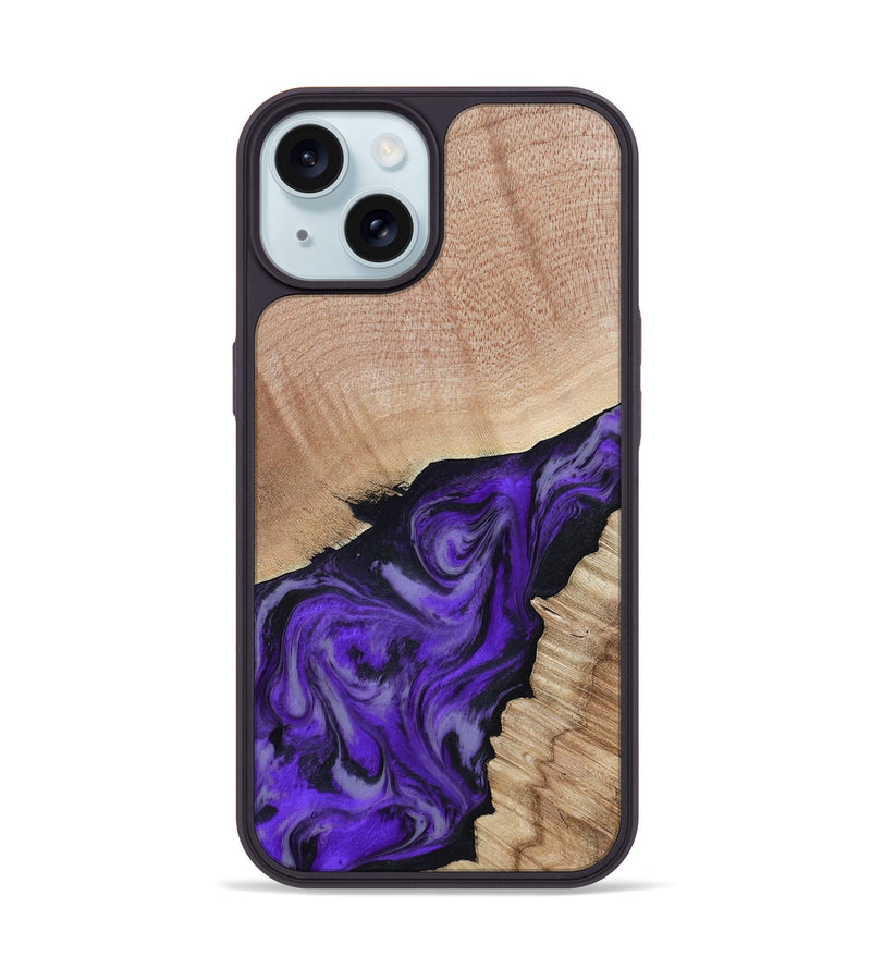 iPhone 15 Wood Phone Case - Alyce (Purple, 802377)