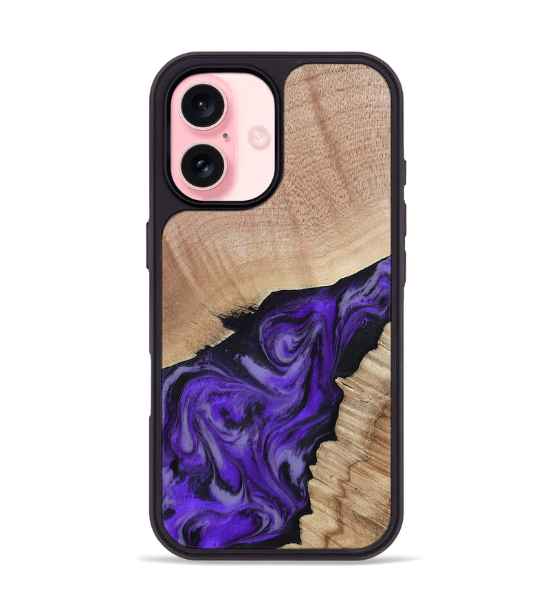 iPhone 16 Wood Phone Case - Alyce (Purple, 802377)
