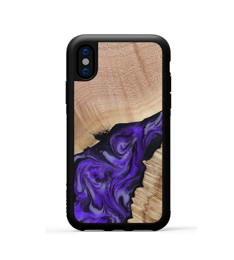 iPhone Xs Wood Phone Case - Alyce (Purple, 802377)