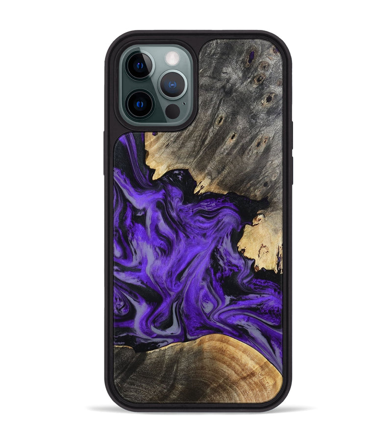 iPhone 12 Pro Max Wood Phone Case - Jaron (Purple, 802378)