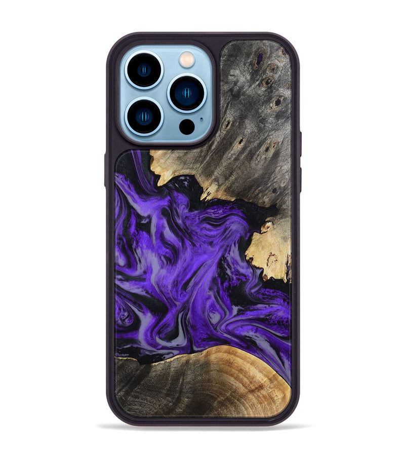 iPhone 14 Pro Max Wood Phone Case - Jaron (Purple, 802378)