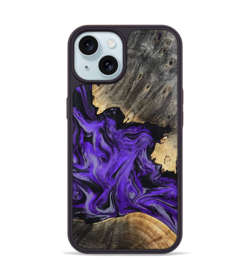 iPhone 15 Wood Phone Case - Jaron (Purple, 802378)