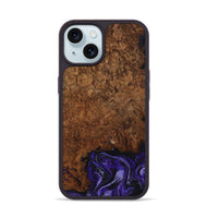 iPhone 15 Wood Phone Case - Simone (Purple, 802380)