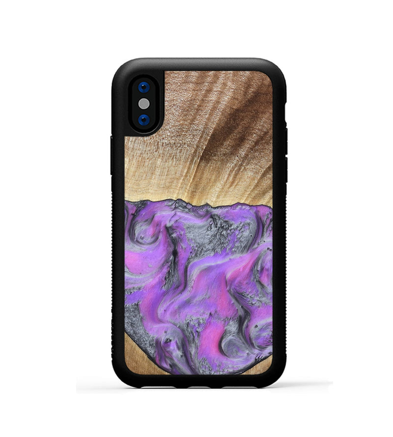 iPhone Xs Wood Phone Case - Jailene (Purple, 802381)