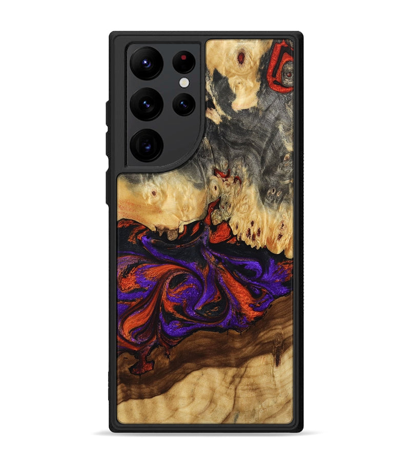 Galaxy S22 Ultra Wood Phone Case - Claud (Red, 802382)