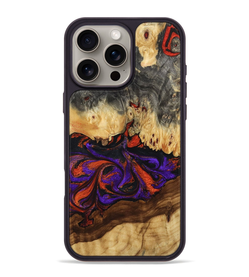 iPhone 16 Pro Max Wood Phone Case - Claud (Red, 802382)