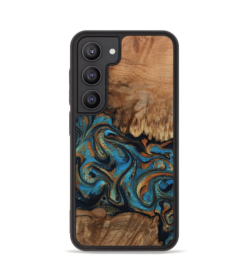 Galaxy S23 Wood Phone Case - Dian (Teal & Gold, 802400)