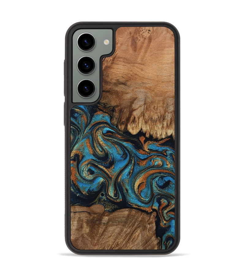 Galaxy S23 Plus Wood Phone Case - Dian (Teal & Gold, 802400)