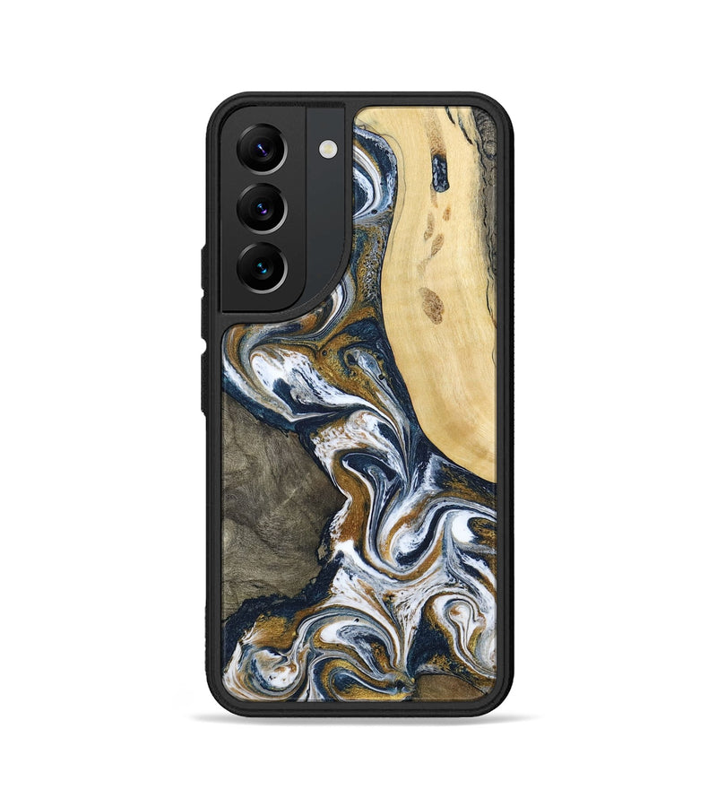Galaxy S22 Wood Phone Case - Marcos (Teal & Gold, 802402)