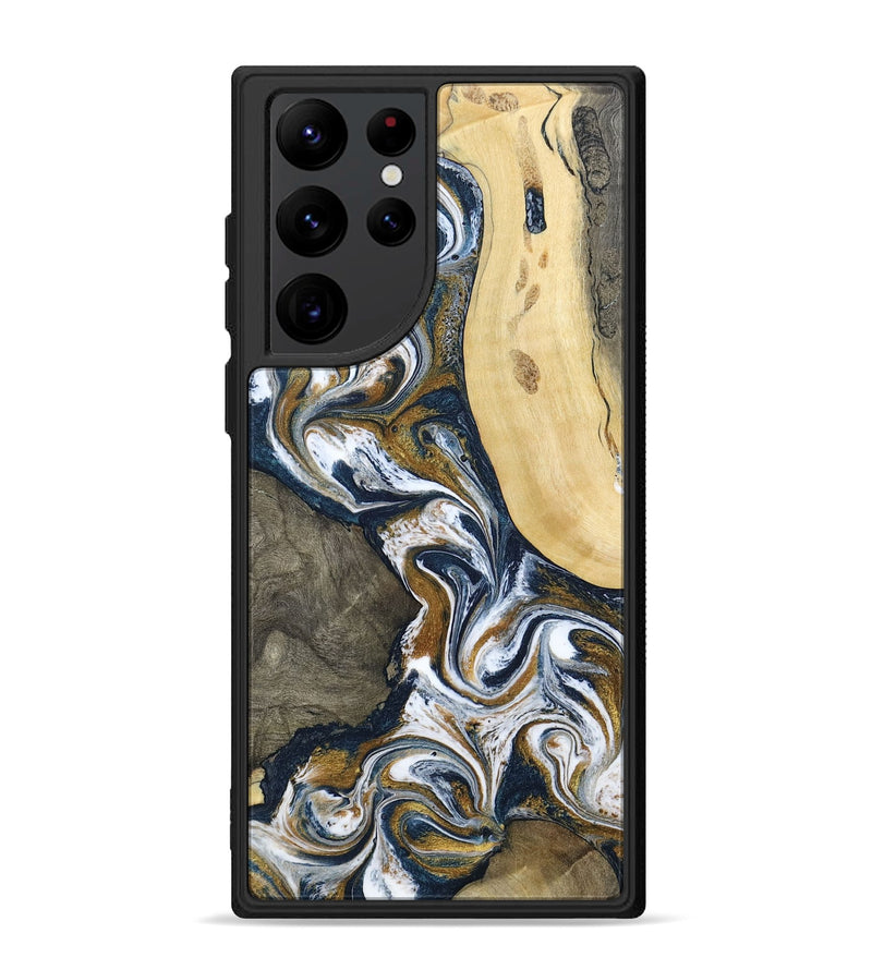 Galaxy S22 Ultra Wood Phone Case - Marcos (Teal & Gold, 802402)