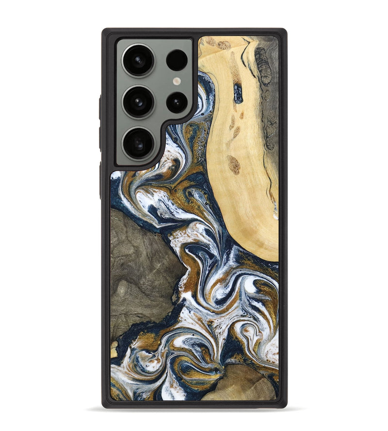 Galaxy S23 Ultra Wood Phone Case - Marcos (Teal & Gold, 802402)