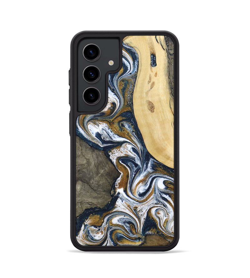 Galaxy S24 Wood Phone Case - Marcos (Teal & Gold, 802402)