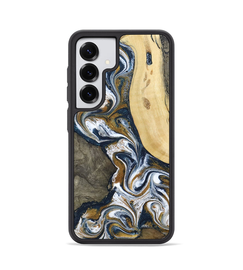 Galaxy S25 Wood Phone Case - Marcos (Teal & Gold, 802402)