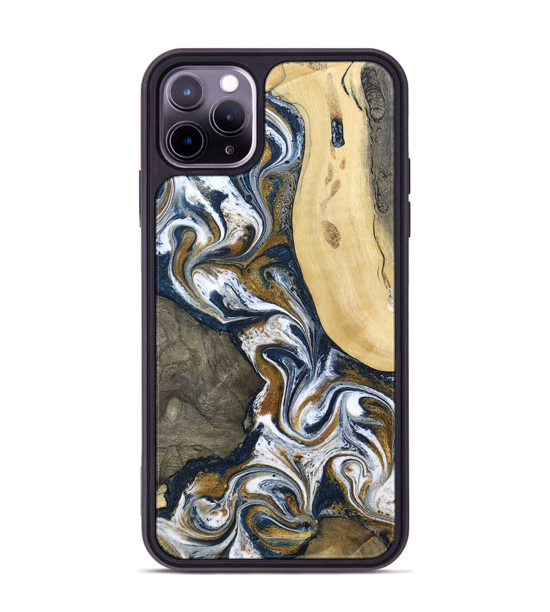 iPhone 11 Pro Max Wood Phone Case - Marcos (Teal & Gold, 802402)