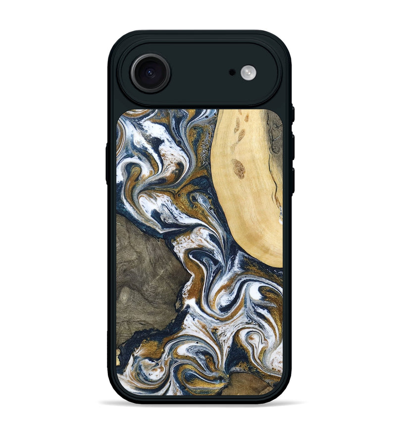 iPhone 17 Air Wood Phone Case - Marcos (Teal & Gold, 802402)