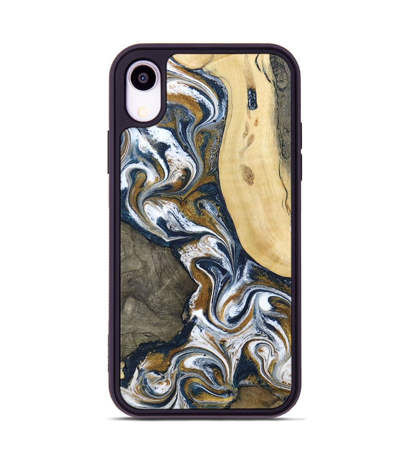 iPhone Xr Wood Phone Case - Marcos (Teal & Gold, 802402)
