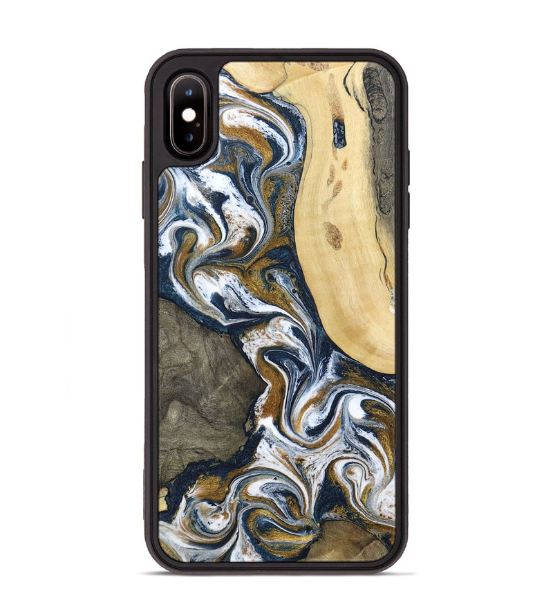 iPhone Xs Max Wood Phone Case - Marcos (Teal & Gold, 802402)