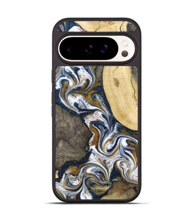 Pixel 9 Pro Wood Phone Case - Marcos (Teal & Gold, 802402)