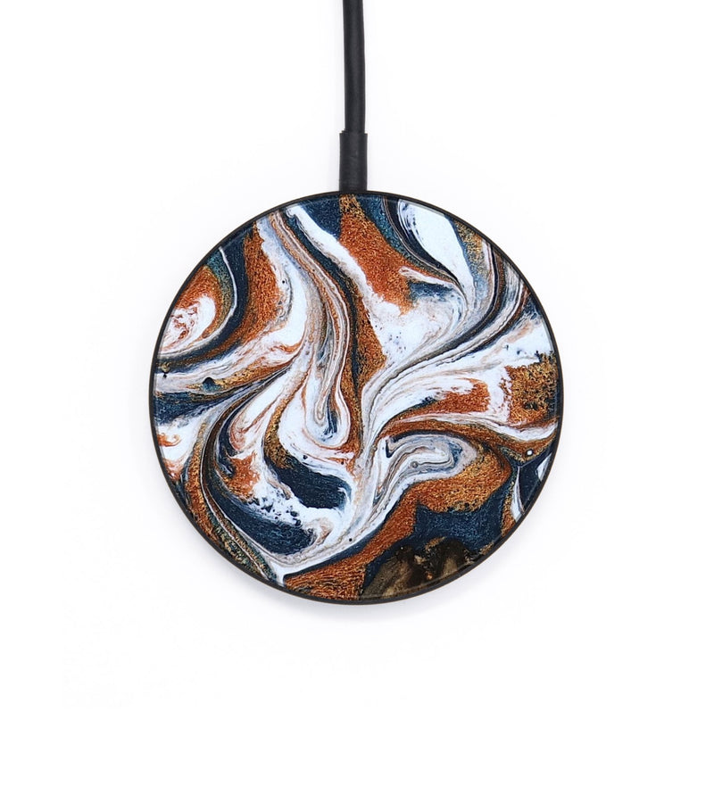 Circle Wood Wireless Charger - Xzavier (Teal & Gold, 802403)