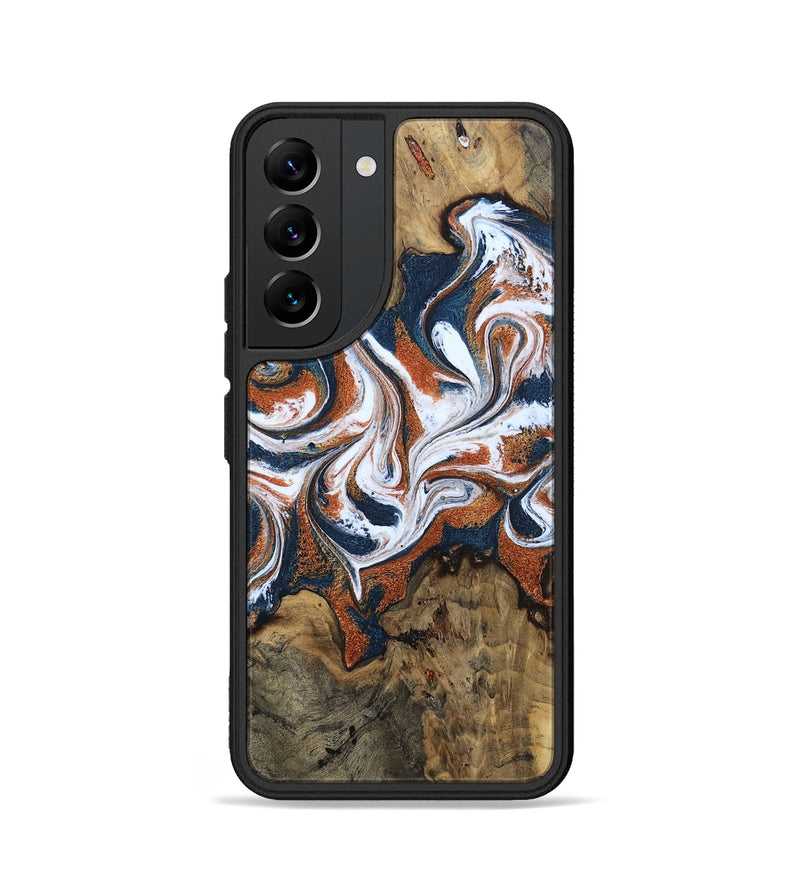 Galaxy S22 Wood Phone Case - Xzavier (Teal & Gold, 802403)