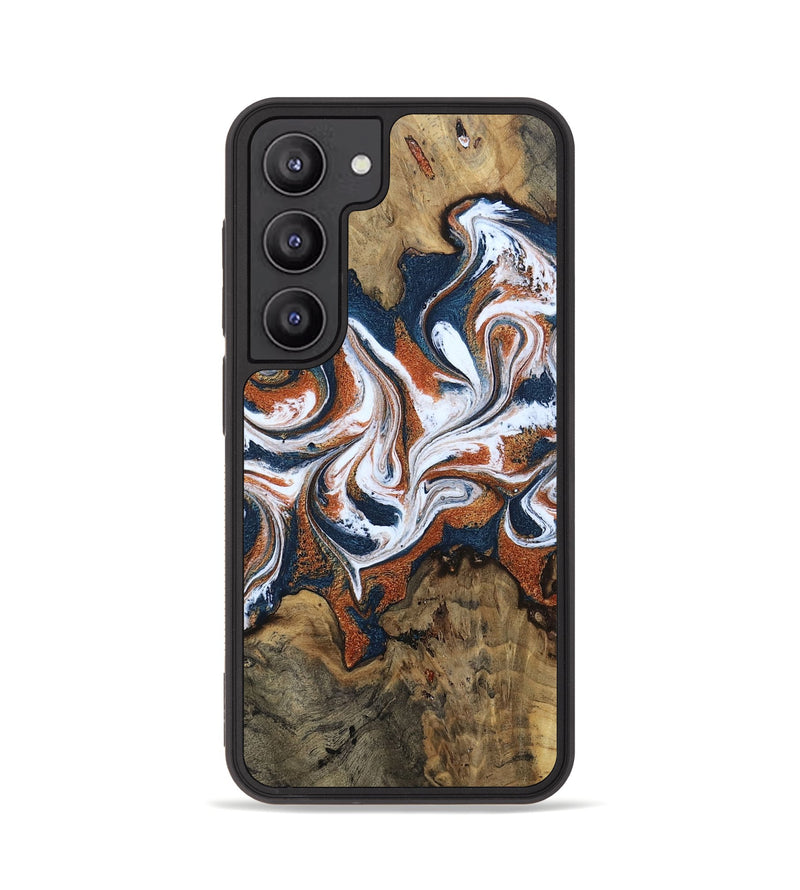 Galaxy S23 Wood Phone Case - Xzavier (Teal & Gold, 802403)