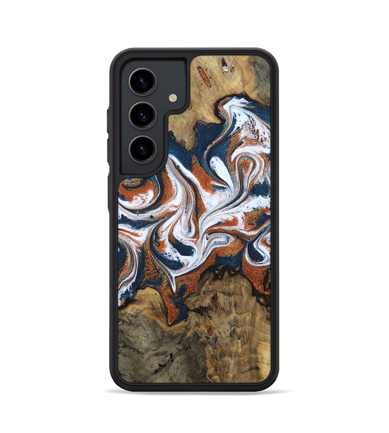 Galaxy S24 Wood Phone Case - Xzavier (Teal & Gold, 802403)
