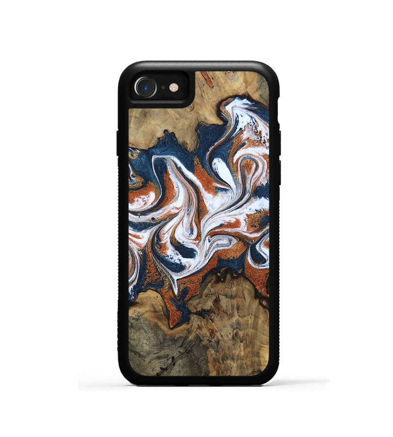 iPhone SE Wood Phone Case - Xzavier (Teal & Gold, 802403)