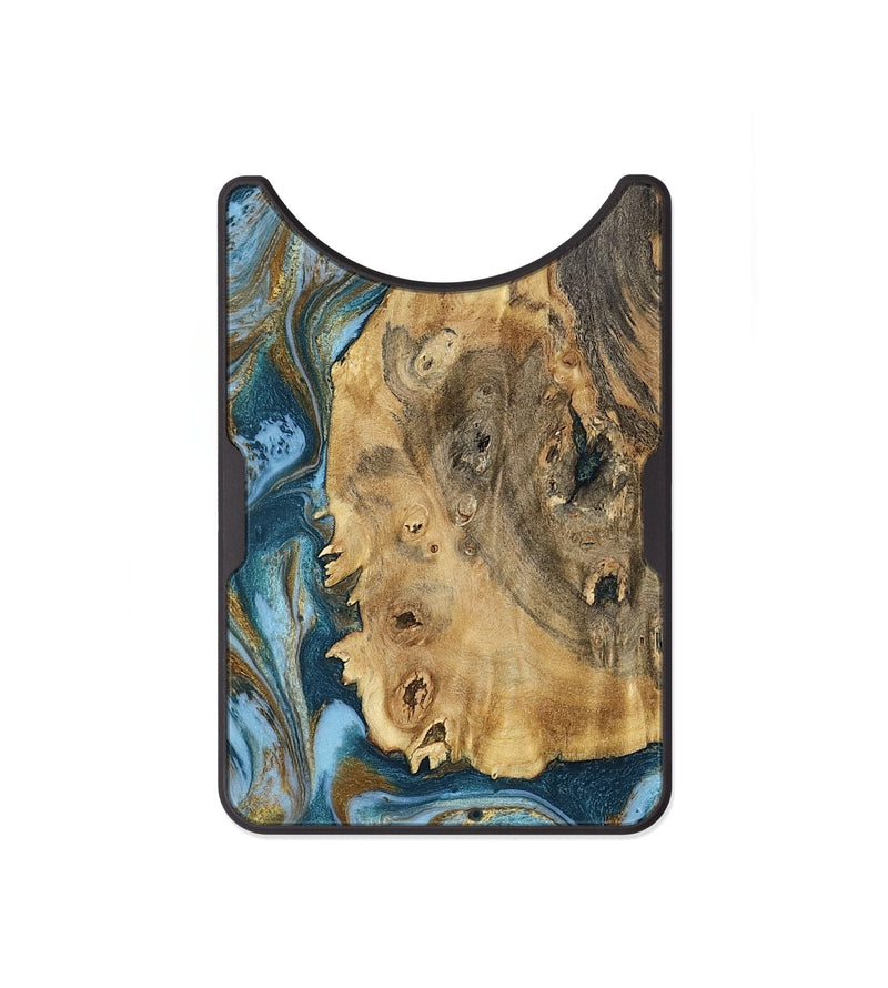 Alloy Wood Wallet - Dayana (Teal & Gold, 802405)