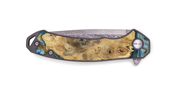 EDC Wood Pocket Knife - Dayana (Teal & Gold, 802405)