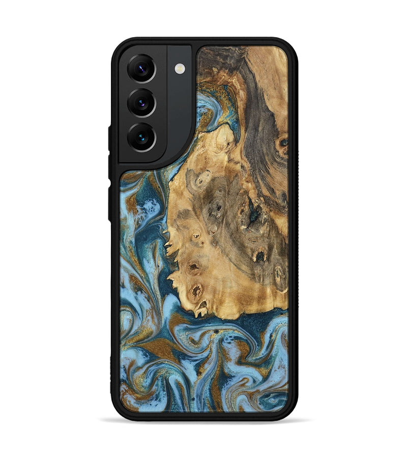 Galaxy S22 Plus Wood Phone Case - Dayana (Teal & Gold, 802405)