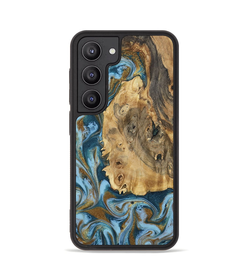 Galaxy S23 Wood Phone Case - Dayana (Teal & Gold, 802405)